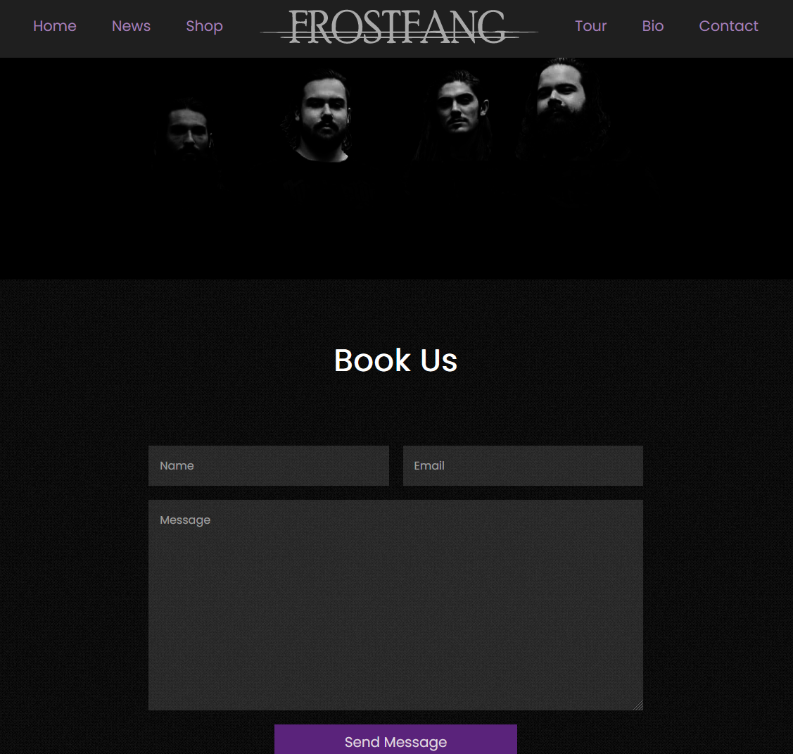 Frostfang website screenshot